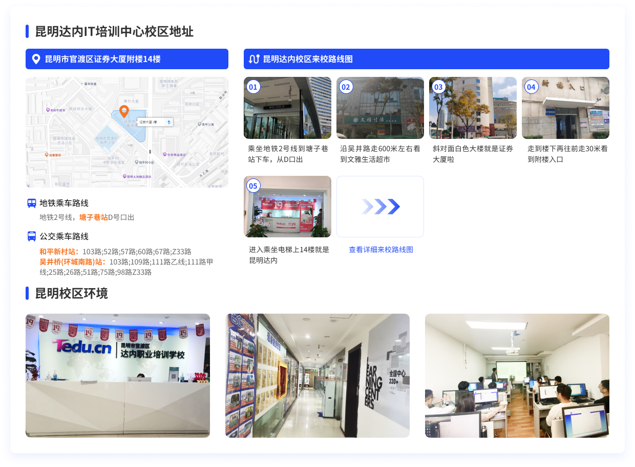 昆明達(dá)內(nèi)教育來(lái)校路線圖